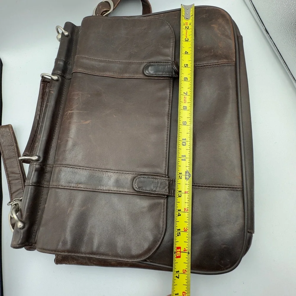 Samsonite Business Casual Series 113 Brown Leather Messenger Bag Briefcase